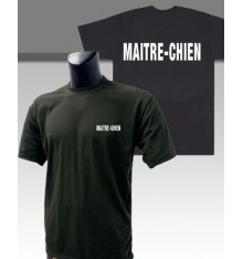 t shirt imprimé maitre-chien noir