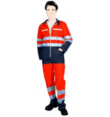 Blouson-veste classe II orange fluo/marine